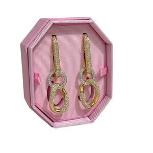 Swarovski Dextera drop earrings White, Gold-tone plated New